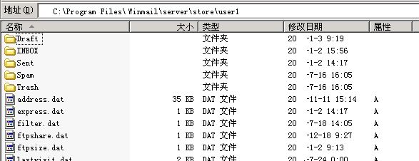 winmail用户目录结构